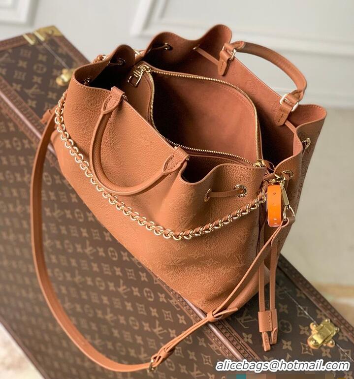 Well Crafted Louis Vuitton Bella Tote Bag in Mahina Perforated Calfskin M15116 Cognac 2026