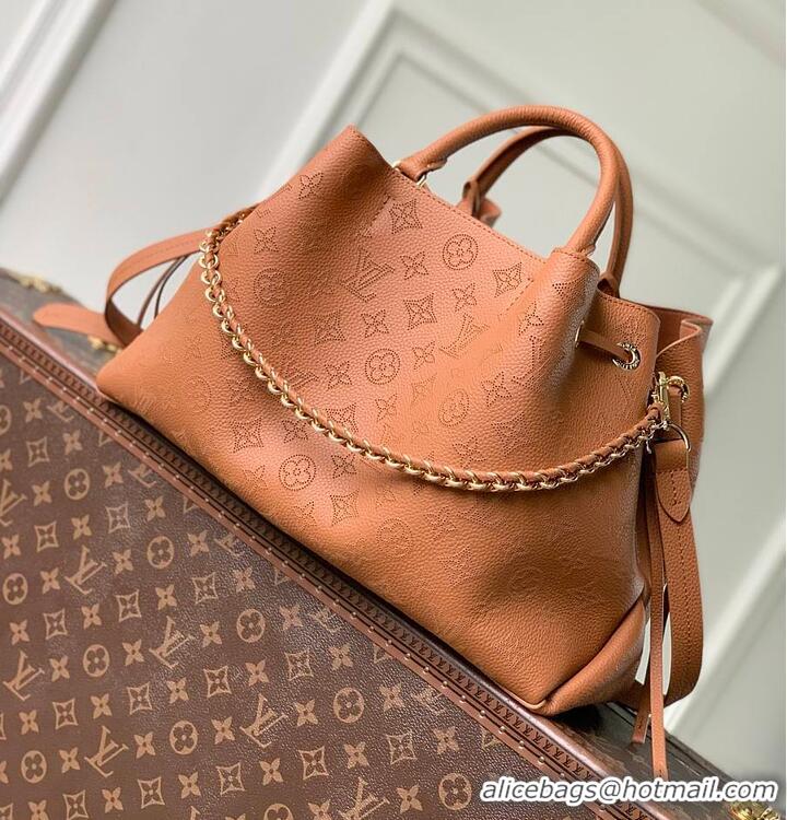 Well Crafted Louis Vuitton Bella Tote Bag in Mahina Perforated Calfskin M15116 Cognac 2026