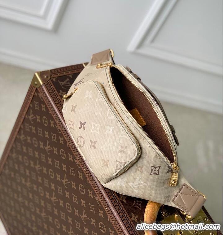 Grade Quality Louis Vuitton Monogram Shadow Leather Mens Rush Bumbag Belt Bag M27153 Sand Beige 2026