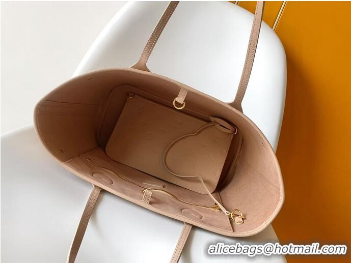 Grade Quality Louis Vuitton Monogram Empreinte Leather Neverfull MM M80758 Hazelnut Couture