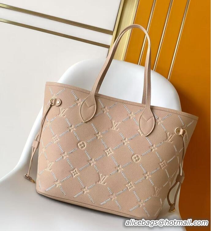 Grade Quality Louis Vuitton Monogram Empreinte Leather Neverfull MM M80758 Hazelnut Couture