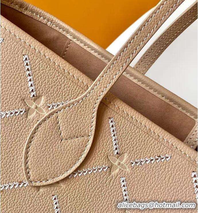 Grade Quality Louis Vuitton Monogram Empreinte Leather Neverfull MM M80758 Hazelnut Couture