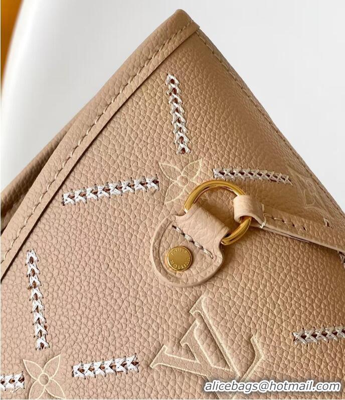 Grade Quality Louis Vuitton Monogram Empreinte Leather Neverfull MM M80758 Hazelnut Couture