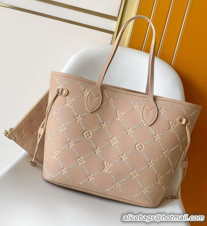 Grade Quality Louis Vuitton Monogram Empreinte Leather Neverfull MM M80758 Hazelnut Couture