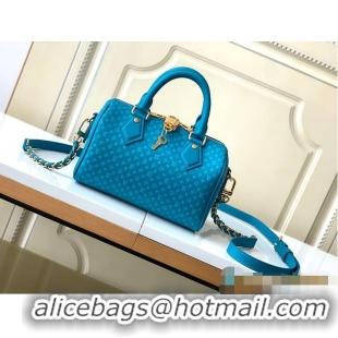 Best Quality Louis Vuitton Nano Speedy Calfskin Nanogram Embossed Leather M28398 Blue 2026