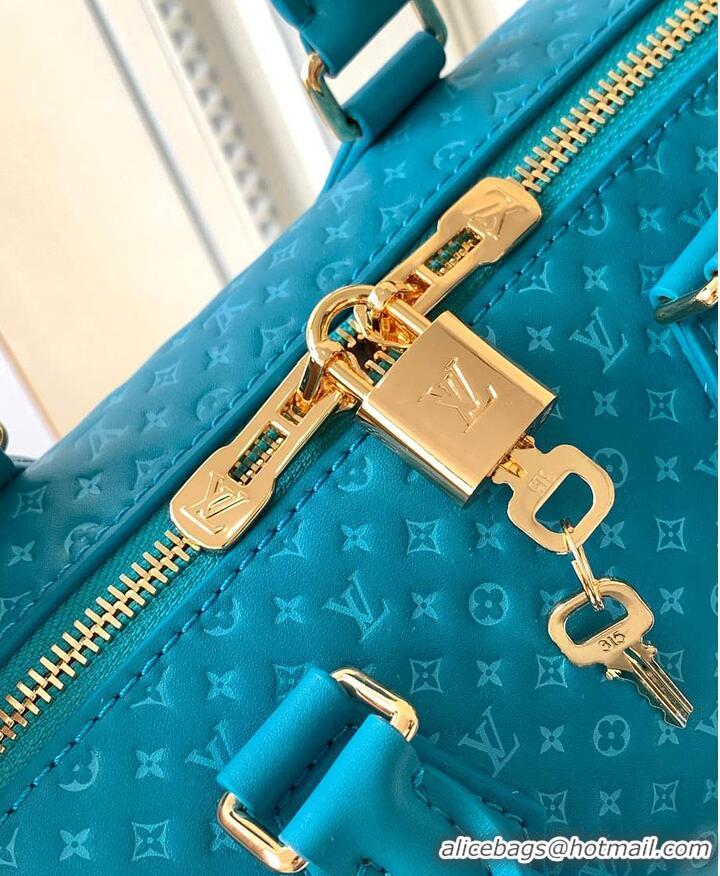 Best Quality Louis Vuitton Nano Speedy Calfskin Nanogram Embossed Leather M28398 Blue 2026