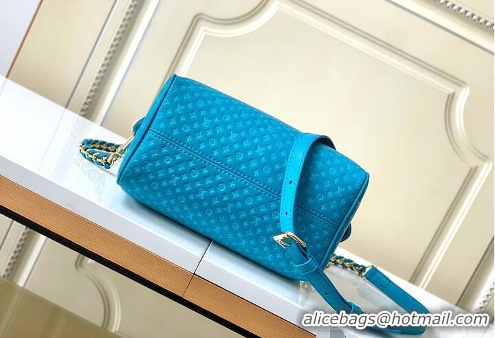 Best Quality Louis Vuitton Nano Speedy Calfskin Nanogram Embossed Leather M28398 Blue 2026