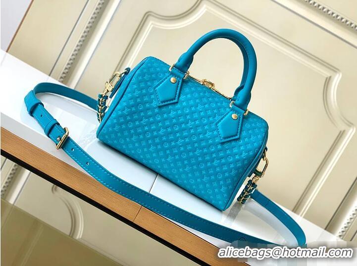 Best Quality Louis Vuitton Nano Speedy Calfskin Nanogram Embossed Leather M28398 Blue 2026