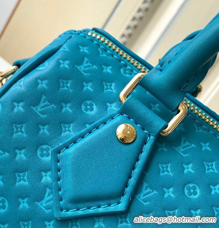 Best Quality Louis Vuitton Nano Speedy Calfskin Nanogram Embossed Leather M28398 Blue 2026