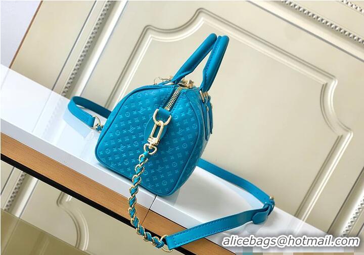 Best Quality Louis Vuitton Nano Speedy Calfskin Nanogram Embossed Leather M28398 Blue 2026