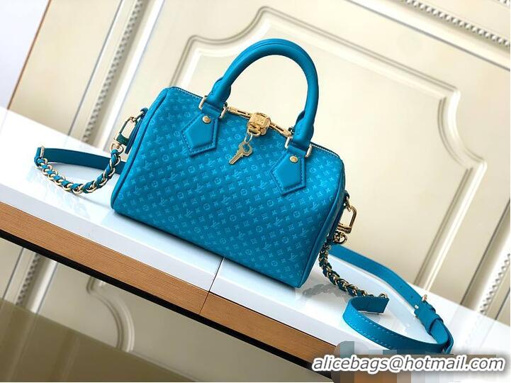Best Quality Louis Vuitton Nano Speedy Calfskin Nanogram Embossed Leather M28398 Blue 2026