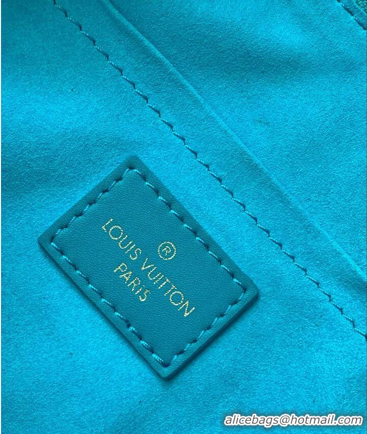 Best Quality Louis Vuitton Nano Speedy Calfskin Nanogram Embossed Leather M28398 Blue 2026