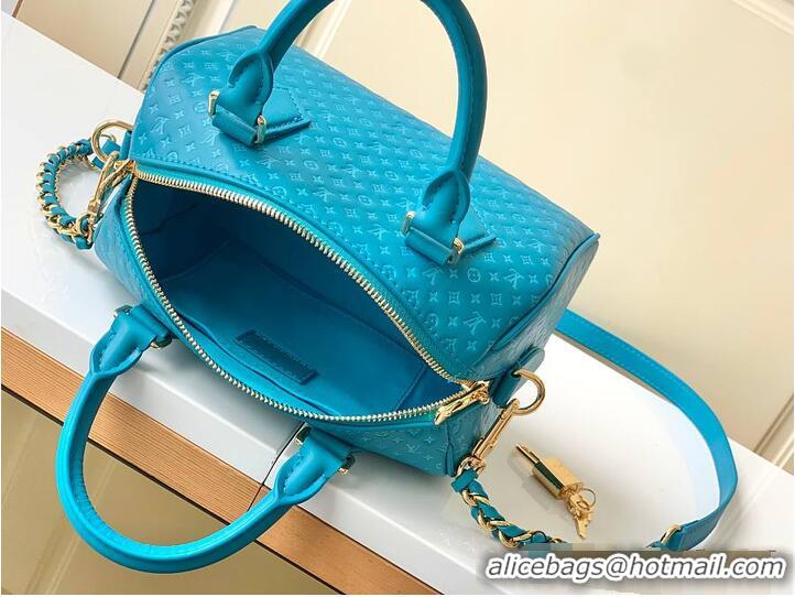 Best Quality Louis Vuitton Nano Speedy Calfskin Nanogram Embossed Leather M28398 Blue 2026