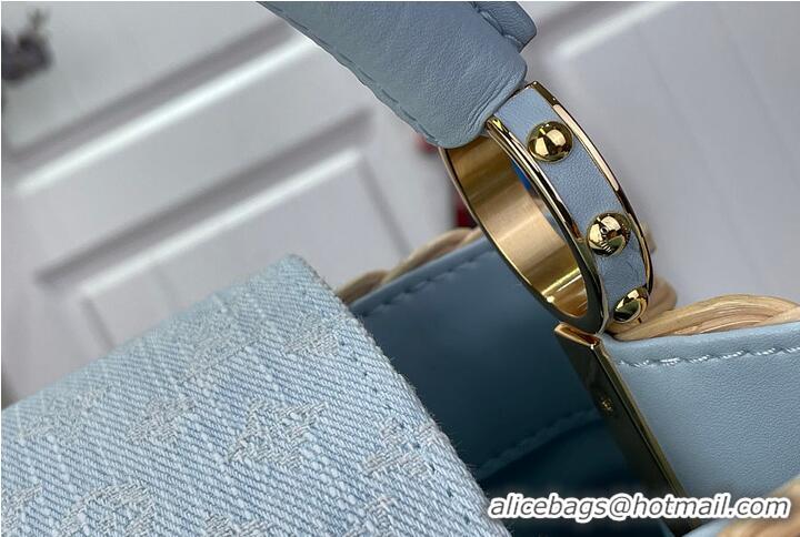 Fashion Discount Louis Vuitton Capucines BB Sky Denim Rattan and Denim N88126 2026