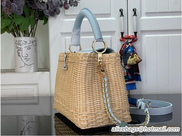 Fashion Discount Louis Vuitton Capucines BB Sky Denim Rattan and Denim N88126 2026