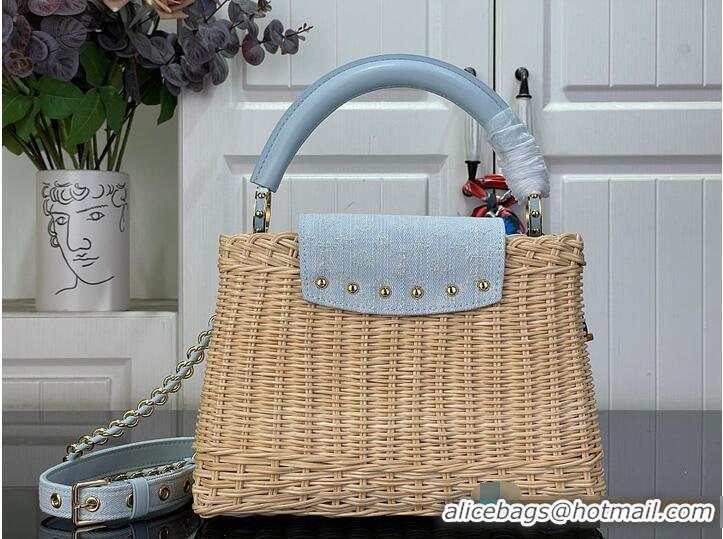 Fashion Discount Louis Vuitton Capucines BB Sky Denim Rattan and Denim N88126 2026
