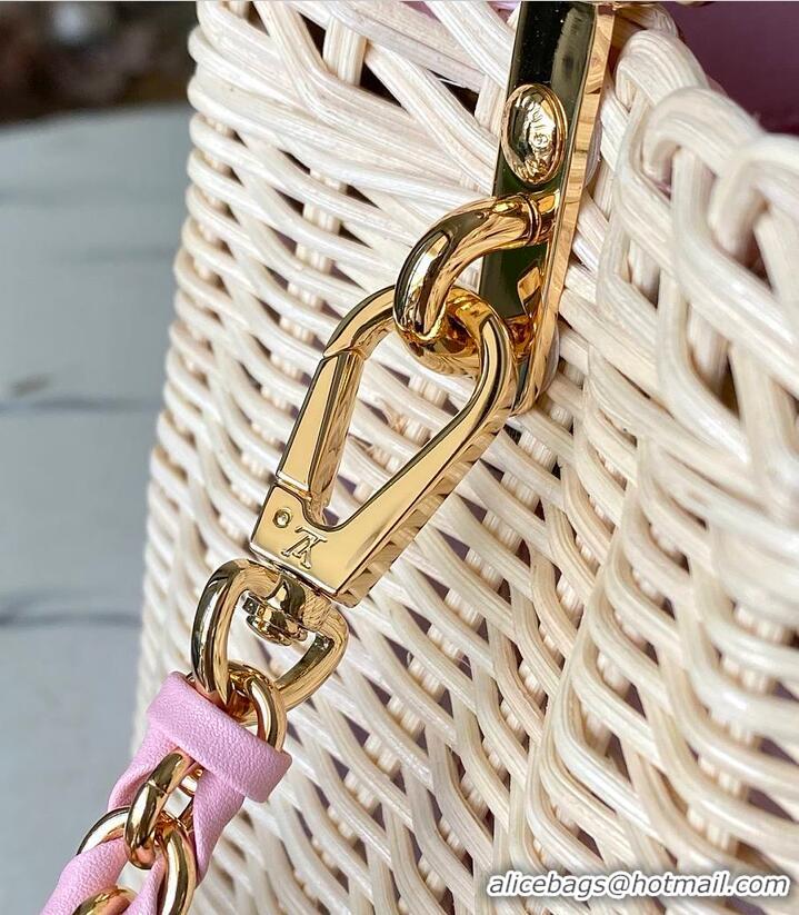 Super Quality Louis Vuitton Capucines BB Washed Pink Rattan and Denim N88126 2026