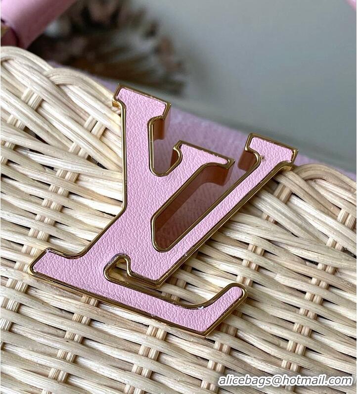 Top Quality Louis Vuitton Capucines Mini Washed Pink Rattan and Denim M26005 2026