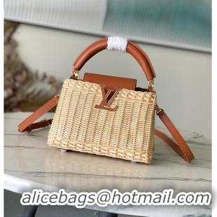 Grade Inexpensive Louis Vuitton Capucines Mini Tan Rattan and Cowhide leather M26005 2026
