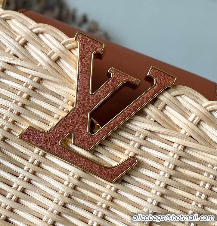 Grade Inexpensive Louis Vuitton Capucines Mini Tan Rattan and Cowhide leather M26005 2026
