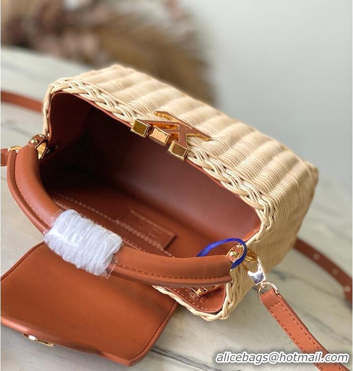 Grade Inexpensive Louis Vuitton Capucines Mini Tan Rattan and Cowhide leather M26005 2026