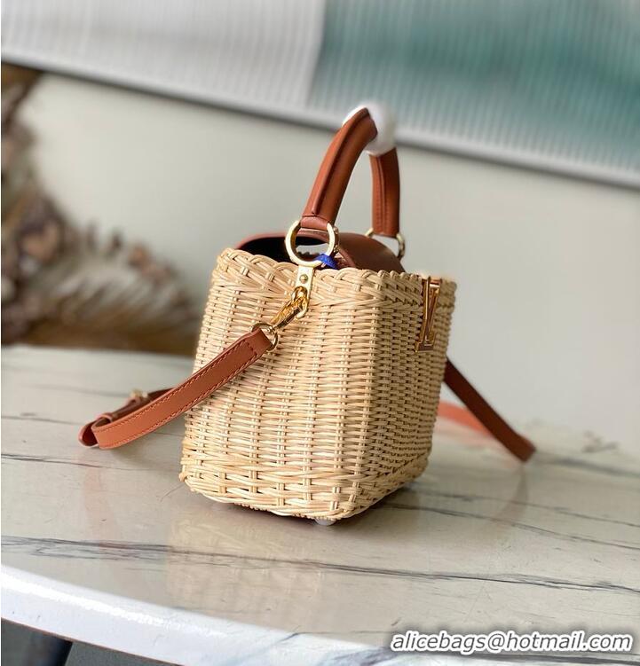 Grade Inexpensive Louis Vuitton Capucines Mini Tan Rattan and Cowhide leather M26005 2026