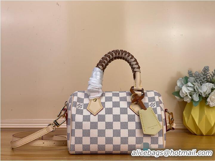 Famous Brand Louis Vuitton Speedy Bandouliere 20 Damier Azur Canvas Banana Yellow M00209