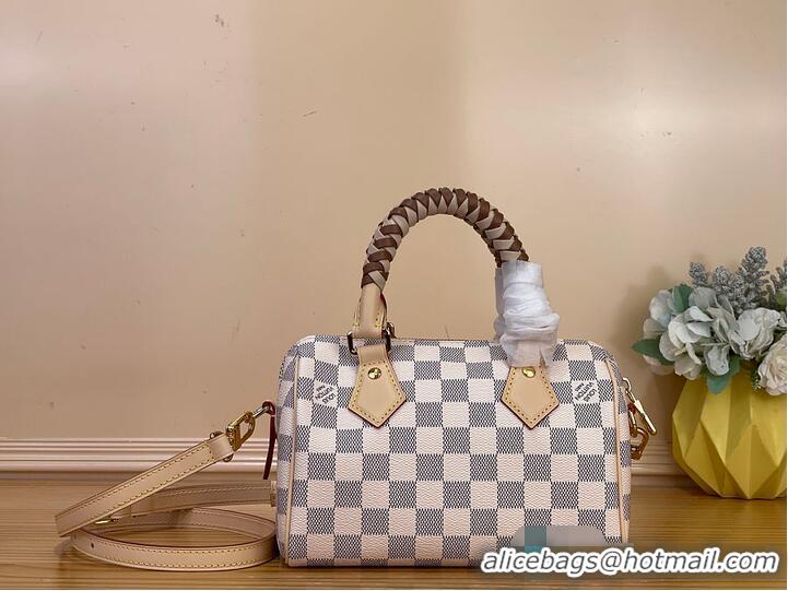 Famous Brand Louis Vuitton Speedy Bandouliere 20 Damier Azur Canvas Banana Yellow M00209