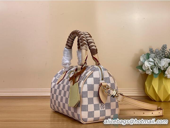 Famous Brand Louis Vuitton Speedy Bandouliere 20 Damier Azur Canvas Banana Yellow M00209