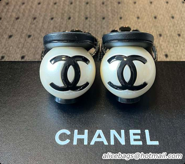 Big Discount Chanel Rhinestone Flower Pearl Sandals Black 7cm 6080301