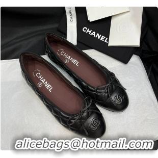 Sumptuous Chanel Ballet flats Aged Calfskin Black 6080302