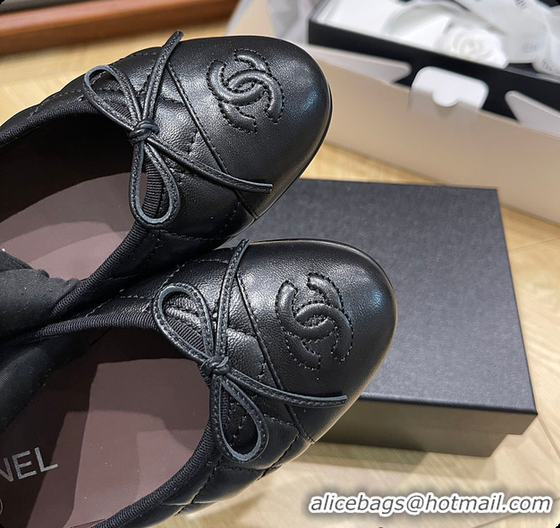 Sumptuous Chanel Ballet flats Aged Calfskin Black 6080302