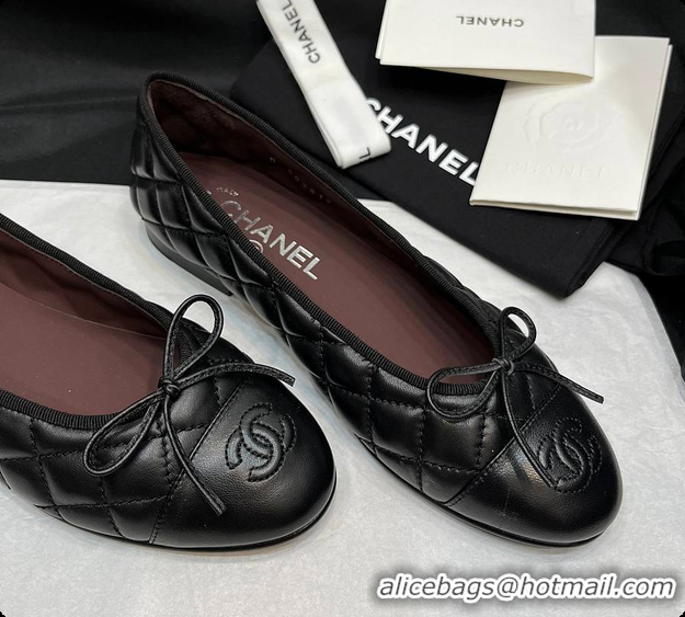 Sumptuous Chanel Ballet flats Aged Calfskin Black 6080302