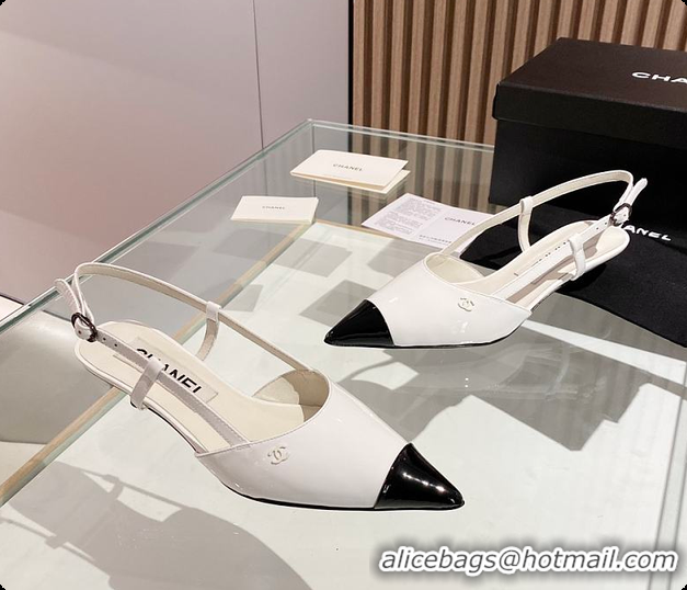 Classic Hot Chanel Slingback Black and white Shoes 6080308