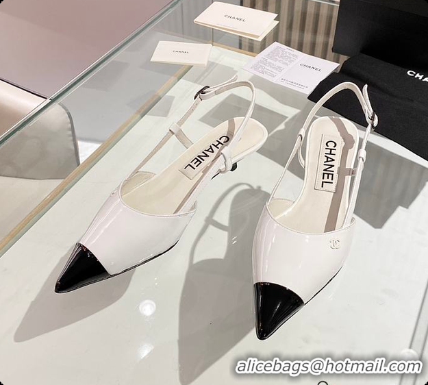 Classic Hot Chanel Slingback Black and white Shoes 6080308