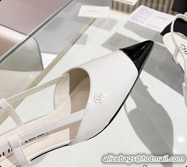 Classic Hot Chanel Slingback Black and white Shoes 6080308