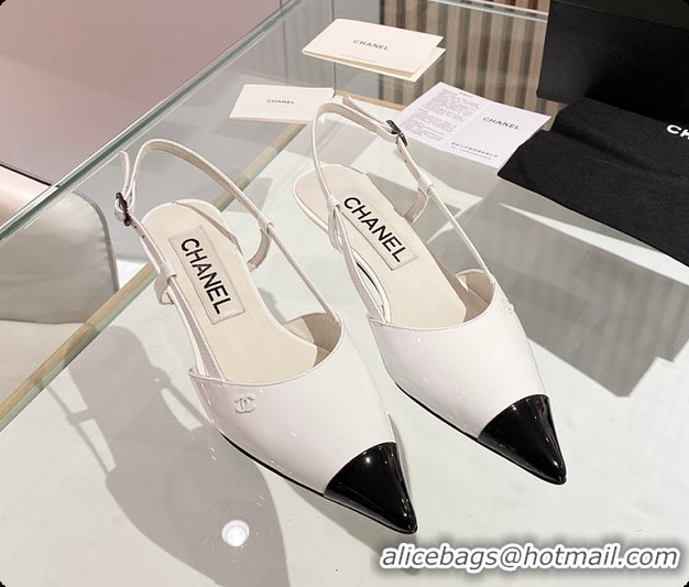 Classic Hot Chanel Slingback Black and white Shoes 6080308