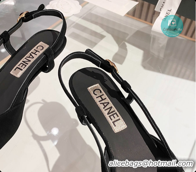 Pretty Style Chanel Slingback Black Shoes 6080308