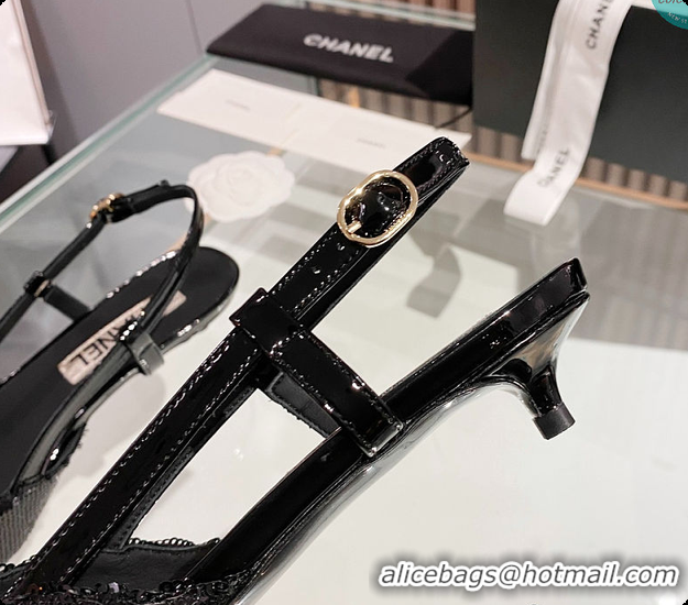 Pretty Style Chanel Slingback Black Shoes 6080308