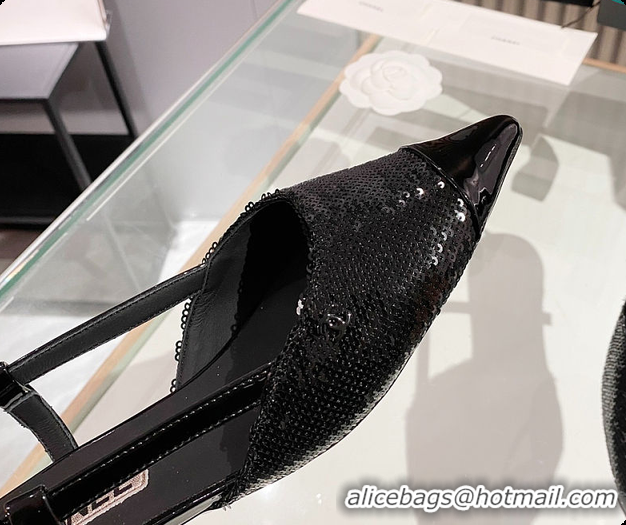 Pretty Style Chanel Slingback Black Shoes 6080308