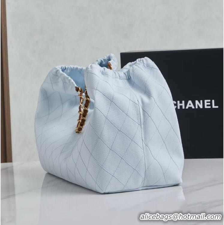 Best Price Chanel Coco Beach Small Shopping Bag Denim/Calfskin AS6191 Blue/Brown/Gold 2026