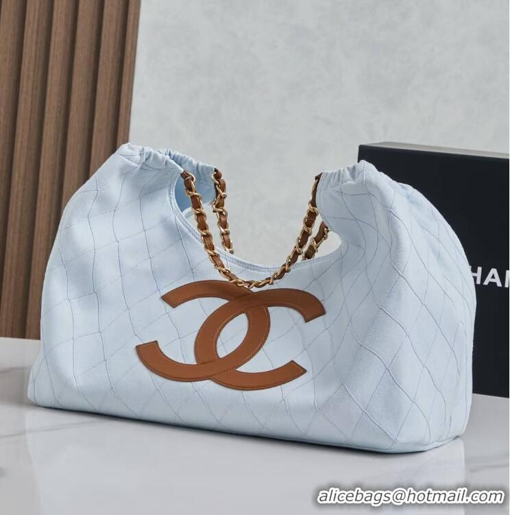 Best Price Chanel Coco Beach Small Shopping Bag Denim/Calfskin AS6191 Blue/Brown/Gold 2026