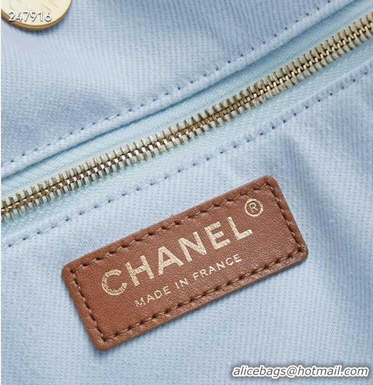 Best Price Chanel Coco Beach Small Shopping Bag Denim/Calfskin AS6191 Blue/Brown/Gold 2026