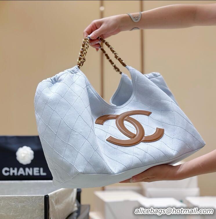 Best Price Chanel Coco Beach Small Shopping Bag Denim/Calfskin AS6191 Blue/Brown/Gold 2026