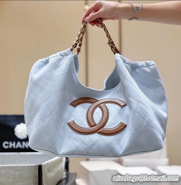 Best Price Chanel Coco Beach Small Shopping Bag Denim/Calfskin AS6191 Blue/Brown/Gold 2026
