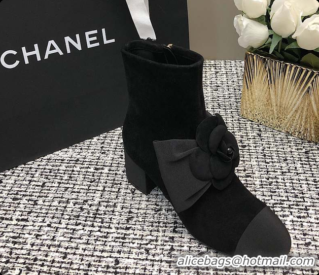 Buy Discount Chanel Suede Kidskin & Grosgrain Black 6080404