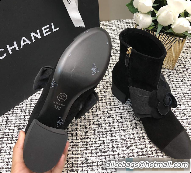 Buy Discount Chanel Suede Kidskin & Grosgrain Black 6080404