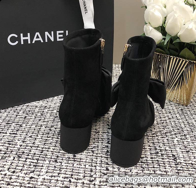 Buy Discount Chanel Suede Kidskin & Grosgrain Black 6080404