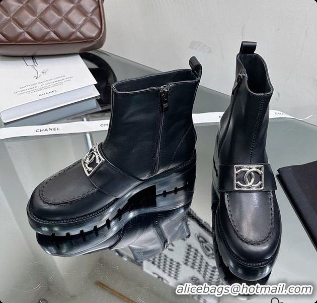 Duplicate Chanel Low Boots Black 6080406
