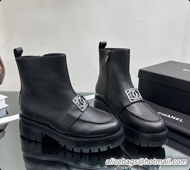 Duplicate Chanel Low Boots Black 6080406